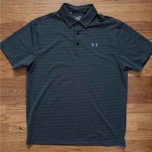Under Armour Men's Dark Gray Striped Polo